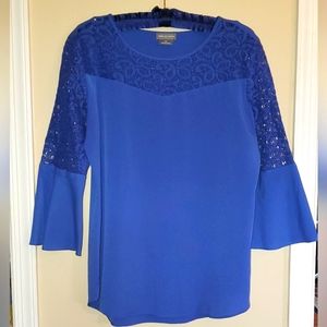☆ Van Heusen lace-top flounce sleeve blouse